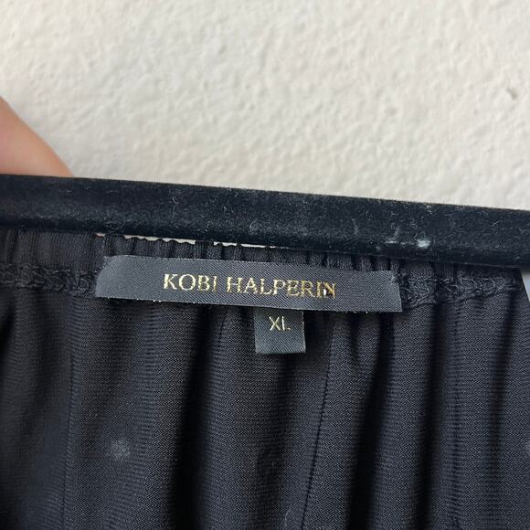 Kobi Halperin Black Studded Off Shoulder Tunic Blouse Size XL - Picture 4 of 5